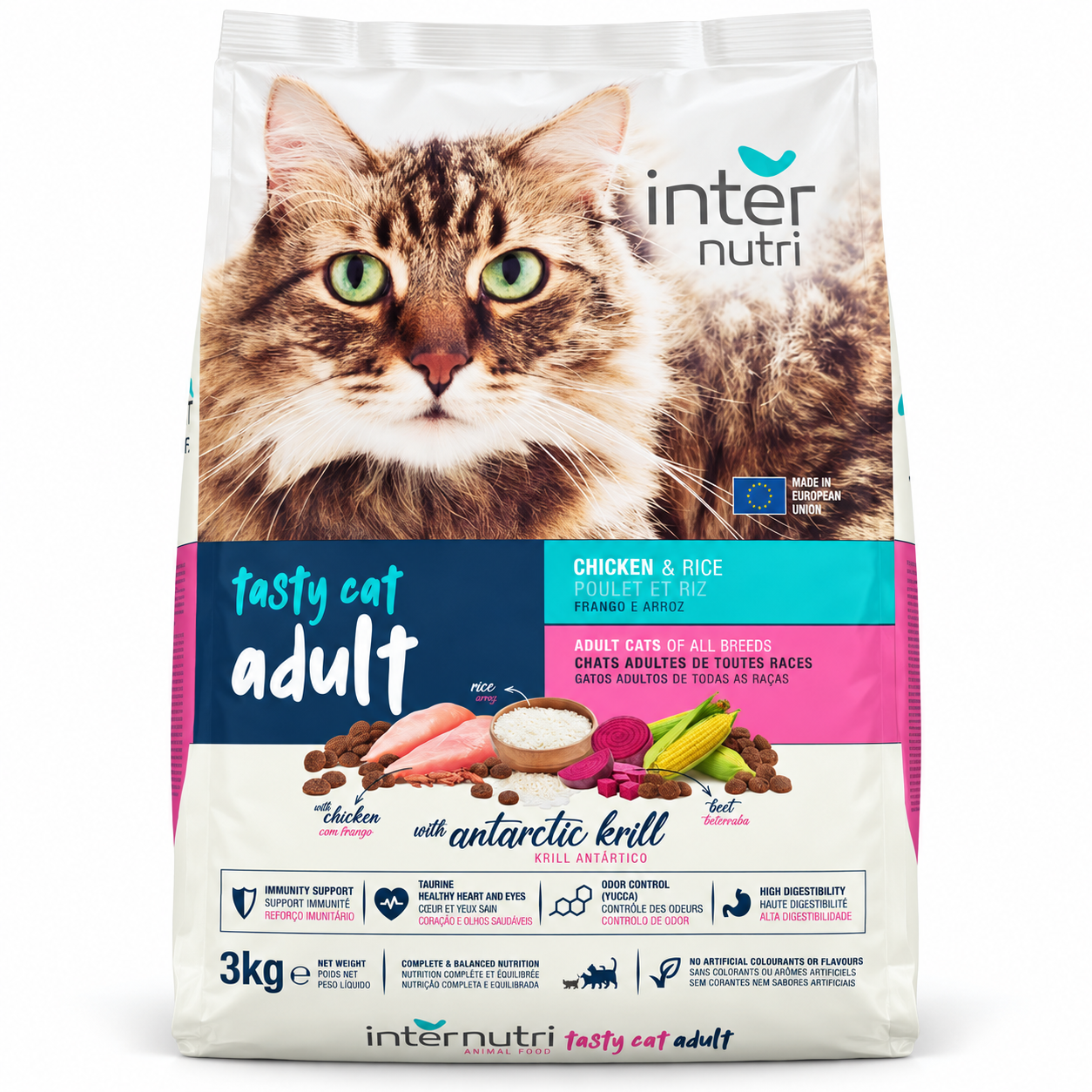 Internutri Tasty Cat Adult Chicken & Rice Dry Cat Food – 3kg — Internutri available in UAE on 9thCart