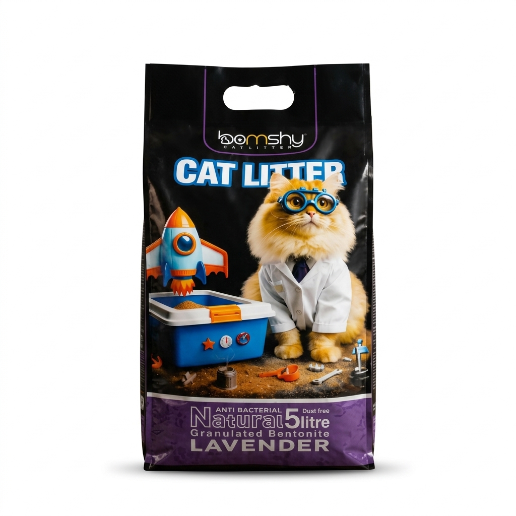 Bomshy Natural Bentonite Cat Litter – Lavender Scent (5 L) — Bomshy available in UAE on 9thCart