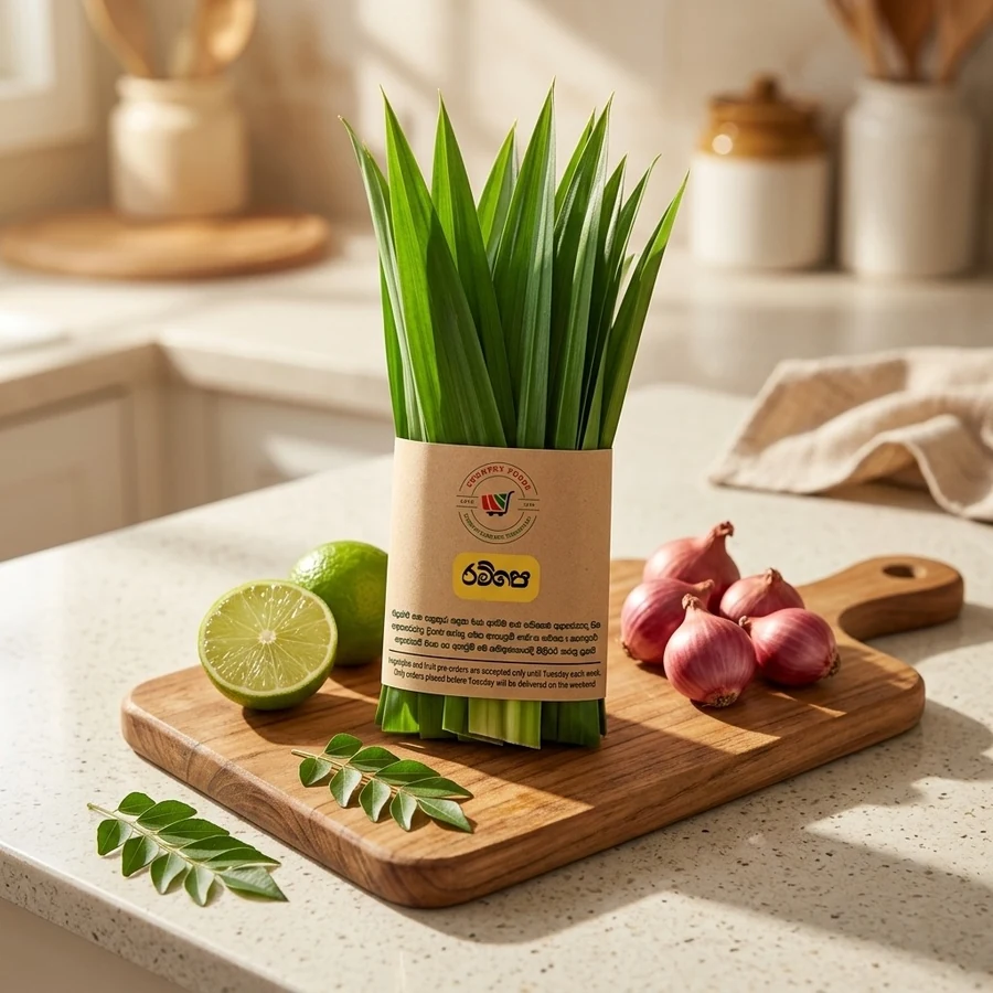 Fresh Sri Lankan Rampe / Pandan Leaves (රම්පේ – Pre-Order) – 150 g — Ceylon Fresh available in UAE on 9thCart