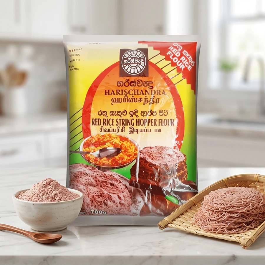 Harischandra Red Rice String Hopper Flour (රතු ඉඳිආප්ප පිටි) – 700 g — Harischandra available in UAE on 9thCart