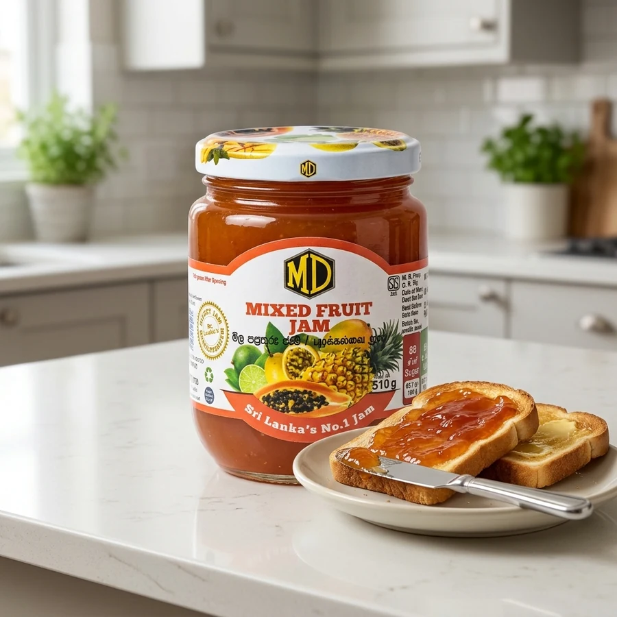 MD Mixed Fruit Jam (මිශ්‍ර පලතුරු ජෑම්) – 510 g Glass Jar — MD available in UAE on 9thCart