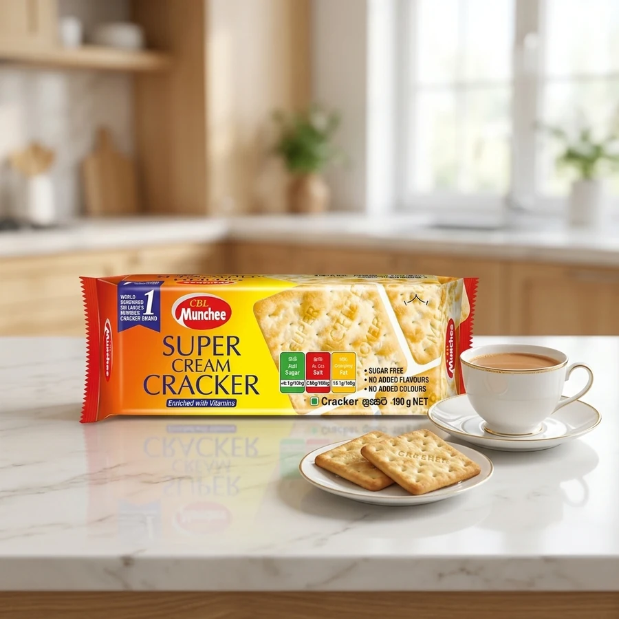 CBL Munchee Super Cream Cracker Biscuits (සුපර් ක්‍රීම් ක්‍රැකර්) – 190 g — CBL Munchee available in UAE on 9thCart