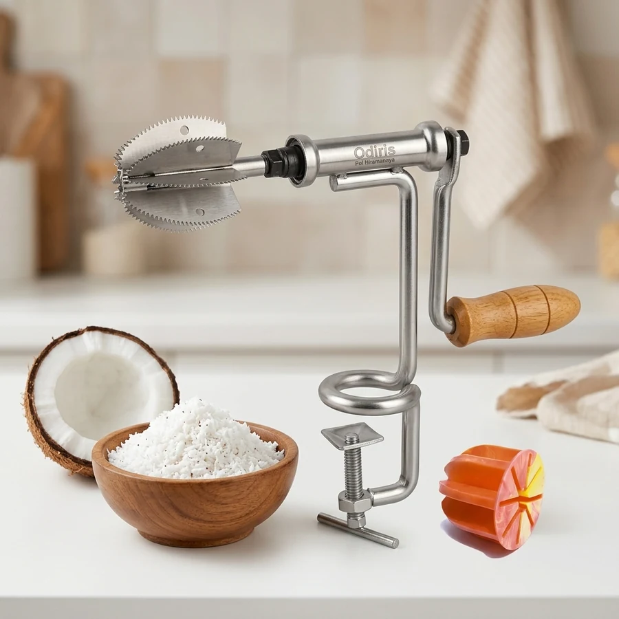 Odiris Heavy-Duty Stainless Steel Tabletop Coconut Scraper (ඔදිරිස් පොල් හිරමණය) — Odiris available in UAE on 9thCart
