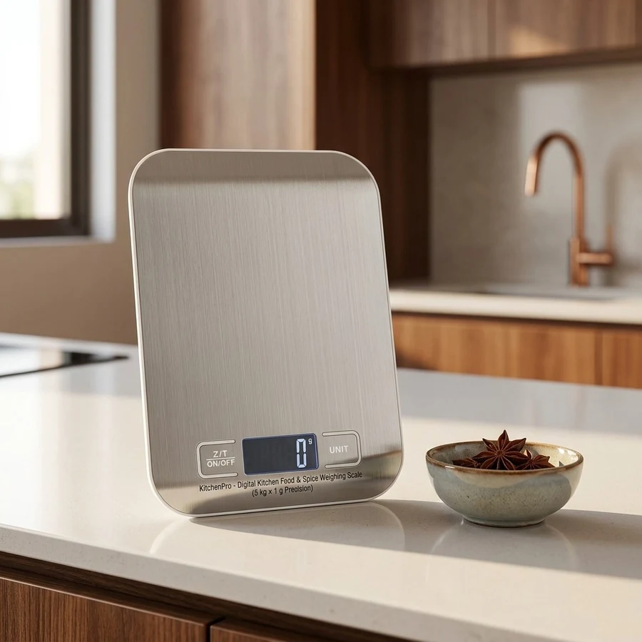 Digital Kitchen Food & Spice Weighing Scale (5 kg × 1 g Precision) — KitchenPro available in UAE on 9thCart