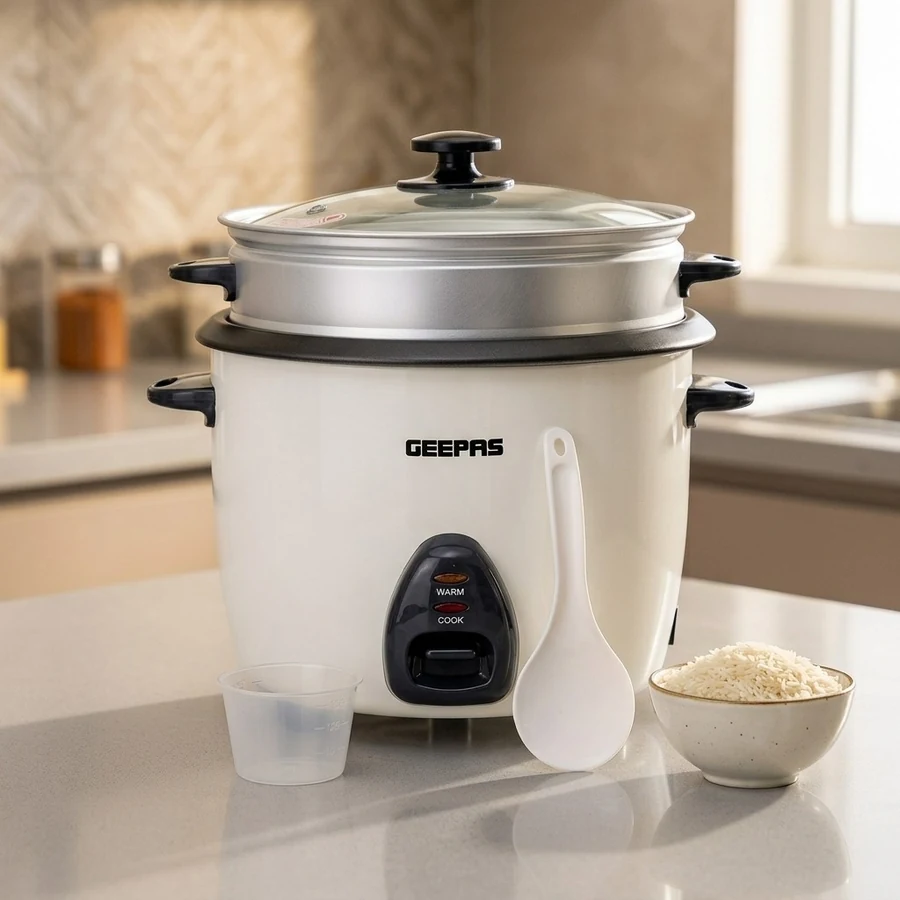 1.8L Automatic Electric Rice Cooker & Vegetable Steamer (700W) — Geepas available in UAE on 9thCart