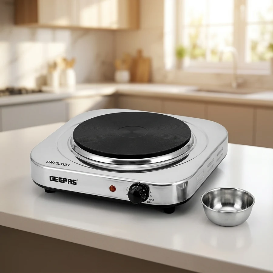 Single Electric Cooking Hot Plate Stove (1500W, 5 Heat Levels) — Geepas available in UAE on 9thCart